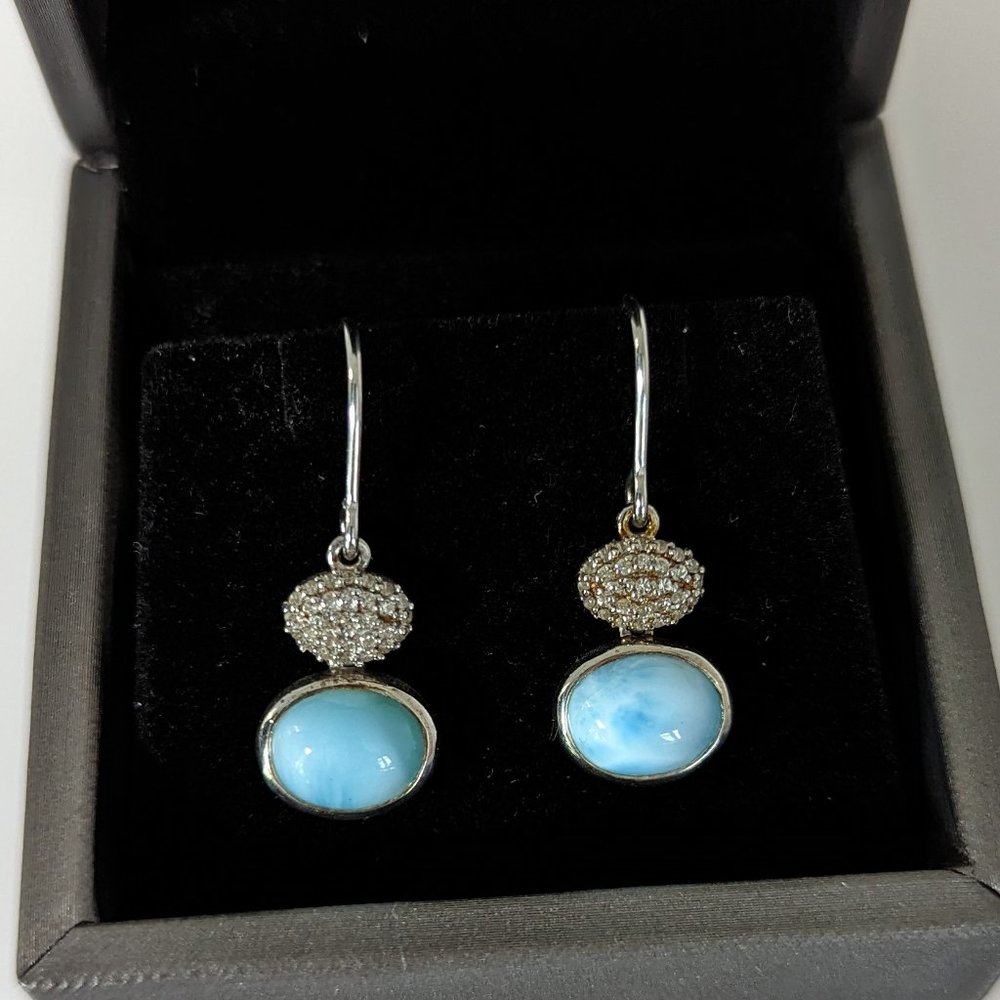 Brand new Earrings Silver 925 with Larimar - Picture 1 of 2